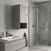 16" Light Gray Wood Floating Single Door Bathroom Vanity And Medicine Cabinet