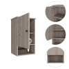 16" Light Gray Wood Floating Single Door Bathroom Vanity And Medicine Cabinet
