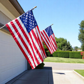 Set of Two Red White And Blue Embroidered Nylon American Flags