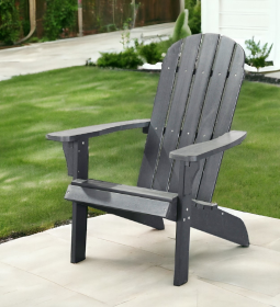 27" Gray Heavy Duty Plastic Indoor Outdoor Adirondack Chair