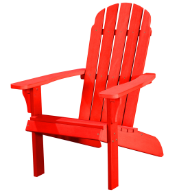 27" Red Heavy Duty Plastic Outdoor Adirondack Chair