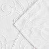 72" White Floral Faux Linen Shower Curtain With Embroidery