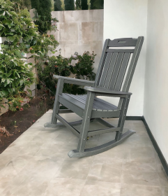 42" Gray Heavy Duty Plastic Indoor Outdoor Rocking Chair