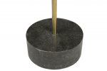 30" Black And Brown Solid Wood And Marble Round End Table