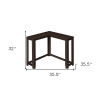 36" Espresso Solid Wood Distressed Corner Console Table