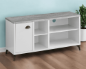 47" Gray And White Wood Enclosed and Open Storage TV Stand
