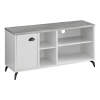 47" Gray And White Wood Enclosed and Open Storage TV Stand
