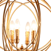 64" Gold Four Light Floor Lamp With Modern Gold Geometric Globe Shade