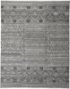 10' X 13' Gray and Ivory Geometric Hand Knotted Area Rug