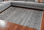 12' X 15' Gray Ivory And Blue Geometric Hand Knotted Area Rug