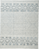10' X 13' Ivory and Blue Geometric Hand Knotted Area Rug