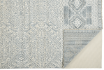10' X 13' Ivory and Blue Geometric Hand Knotted Area Rug