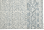 10' X 13' Ivory and Blue Geometric Hand Knotted Area Rug
