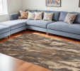 8' X 10' Green and Ivory Wool Abstract Hand Tufted Area Rug