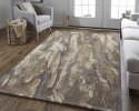 8' X 10' Green and Ivory Wool Abstract Hand Tufted Area Rug