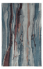 8' X 10' Blue Red And Ivory Wool Abstract Tufted Handmade Stain Resistant Area Rug