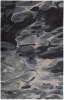 8' X 10' Blue and Black Wool Abstract Hand Tufted Area Rug