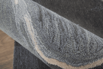 8' X 10' Blue and Black Wool Abstract Hand Tufted Area Rug
