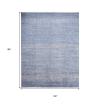12' X 15' Blue and Ivory Wool Striped Shag Hand Knotted Area Rug