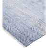 12' X 15' Blue and Ivory Wool Striped Shag Hand Knotted Area Rug