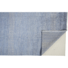 12' X 15' Blue and Ivory Wool Striped Shag Hand Knotted Area Rug