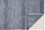 10' X 13' Blue And Gray Wool Striped Hand Knotted Area Rug