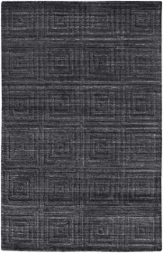 8' X 10' Gray And Black Striped Hand Woven Area Rug