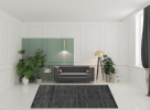 8' X 10' Gray And Black Striped Hand Woven Area Rug
