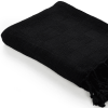50" x 60" Black Woven Cotton Throw Blanket with Fringe