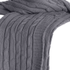 Light Gray Knitted 100% Cotton Throw Blanket