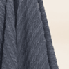 Blue Gray Knitted 100% Cotton Throw Blanket