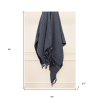 Blue Gray Knitted 100% Cotton Throw Blanket