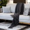 Gray Woven 100% Cotton Throw Blanket