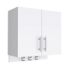 26" White Wood Floating Double Door Bathroom Vanity