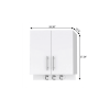 26" White Wood Floating Double Door Bathroom Vanity