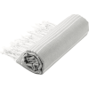 39" X 71" Gray Cotton Knitted Striped Turkish Towel Throw Blanket with Fringe
