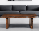 51" Dark Brown Solid Wood Sled Coffee Table