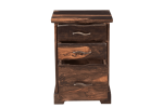 30" Dark Brown Solid Wood Three Drawer Live Edge Filing Cabinet