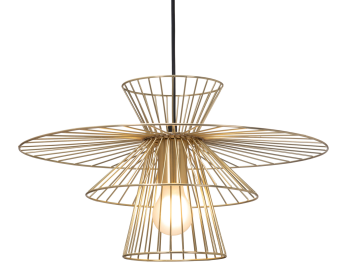 Gold Caged Geometric Metal Hanging Ceiling Light