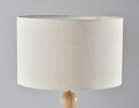 28" Brown Solid Wood Candlestick Table Lamp With Off White Drum Shade
