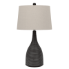 29" Black Ceramic Round Table Lamp With Beige Empire Shade