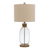 26" Brown Mason Jar Table Lamp With Brown Drum Shade