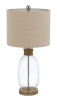 26" Brown Mason Jar Table Lamp With Brown Drum Shade