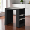 Faux Marble and Wood Kitchen Island With Storage