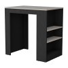 Faux Marble and Wood Kitchen Island With Storage
