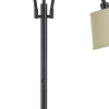 65" Bronze Two Light Traditional Shaped Floor Lamp With Tan Square Shade