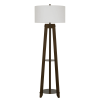 65" Brown Tripod Floor Lamp With White Rectangular Shade