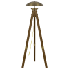 55" Brass Tripod Floor Lamp With Antiqued Brass Dome Shade