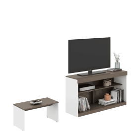 51" Light Gray And White Solid Console Table