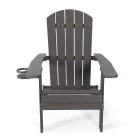 35" Charcoal Heavy Duty Plastic Adirondack Chair